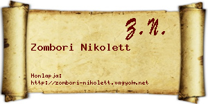 Zombori Nikolett névjegykártya